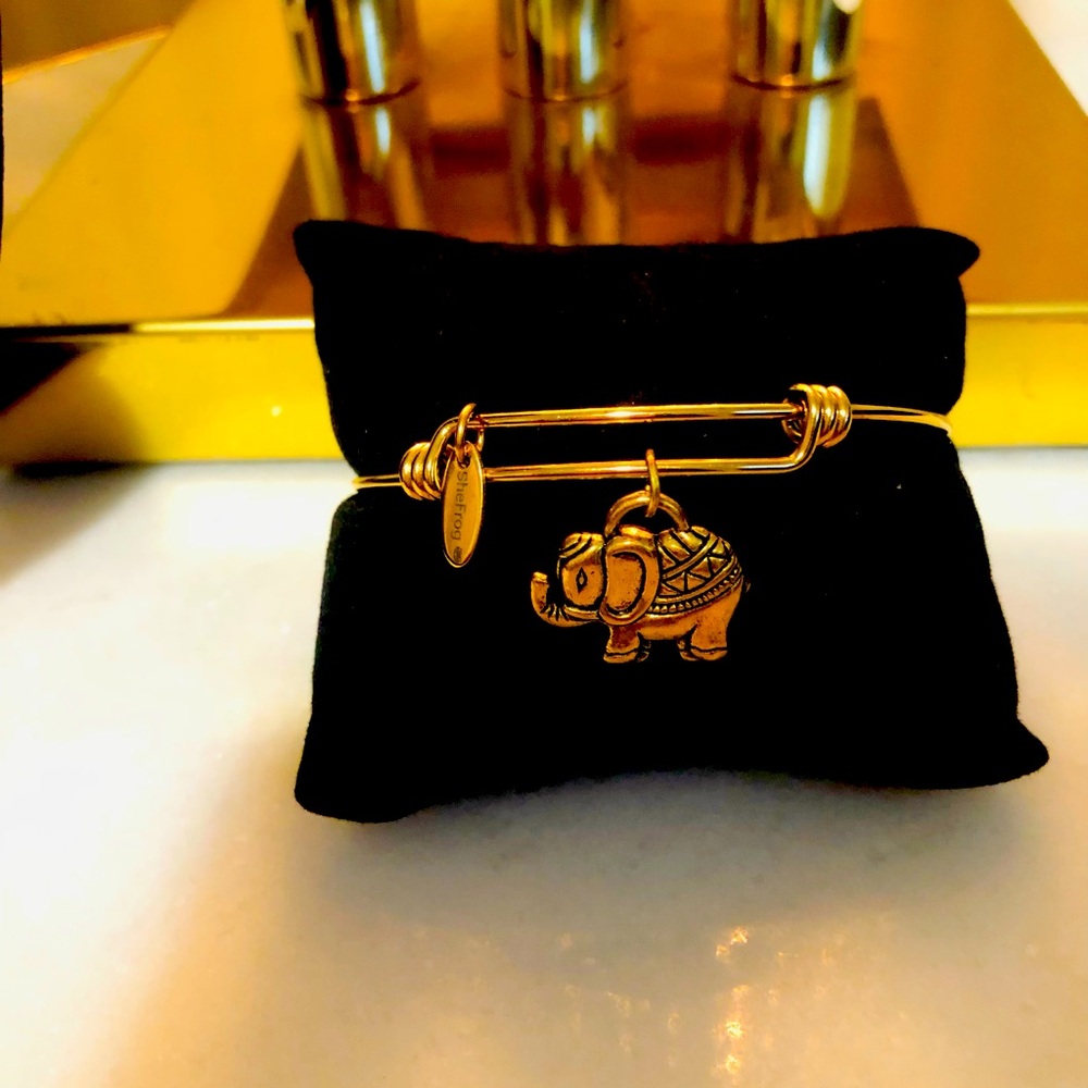 I call him “Lucky” Brass Bangle and Charms.